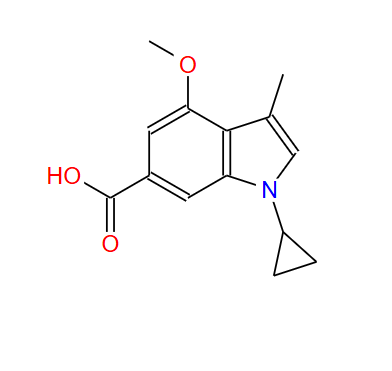 1-环丙基-4-甲氧基-3-甲基-1H-吲哚-6-羧酸,1-cyclopropyl-4-methoxy-3-methyl-1H-indole-6-carboxylic acid