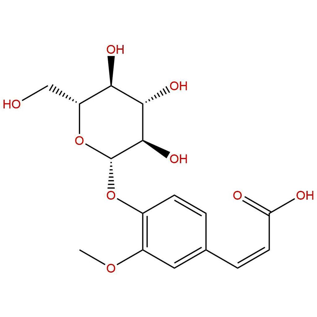 (Z)-阿魏酸-4-O-葡萄糖苷,cis-Ferulic acid 4-O-β-D-glucopyranoside
