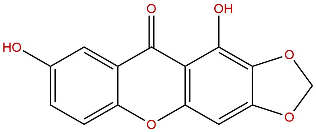 1,7-二羟基-2,3-亚甲二氧基口山酮,1,7-Dihydroxy-2,3-methylenedioxyxanthone