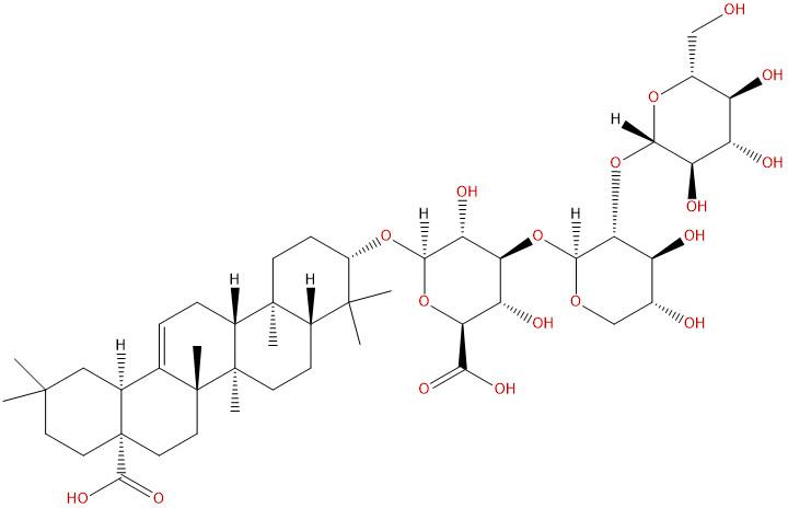 3-O-葡萄糖基地肤子皂苷Ic,Oleanolic acid-3-O-glucosyl(1-2)xylyl(1-3)glucosiduronic acid