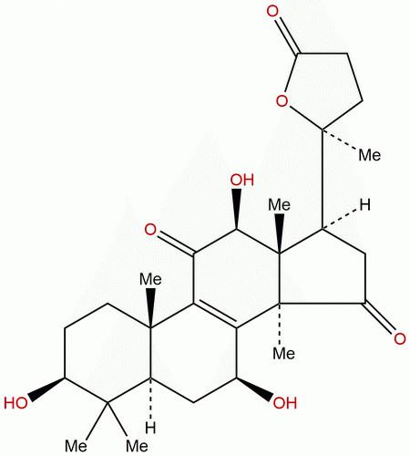 3β,7β,12β-三羟基-11,15-二羰基-羊毛甾烷-8-烯-24→20内酯,Ganoderlactone D