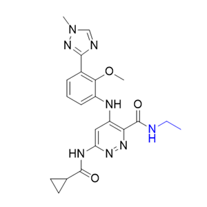 氘可来昔替尼杂质30,6-(cyclopropanecarboxamido)-N-ethyl-4-((2-methoxy-3-(1-methyl-1H- 1,2,4-triazol-3-yl)phenyl)amino)pyridazine-3-carboxamide