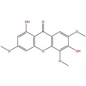 1,6-二羟基-3,5,7-三甲氧基口山酮，1,6-dihydroxy-3,5,7-trimethoxy-Xanthone，65008-17-5