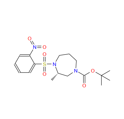 盐酸利舒地尔中间体7,(S)-tert-Butyl 3-methyl-4-((2-nitrophenyl)sulfonyl)-1,4-diazepane-1-carboxylate