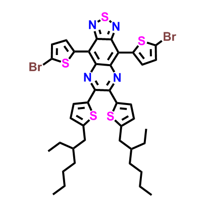 4,9-双(5-溴苯-2-基)-6,7-双(5-(2-乙基己基)噻吩-2-基)-[1,2,5]噻二唑并[3,4-g]喹喔啉,4,9-bis(5-bromothiophene-2-yl)-6,7-bis(5-(2-ethylhexyl)thiophene-2-yl)-[1,2,5]thiadiazolo[3,4-g]quinoxaline