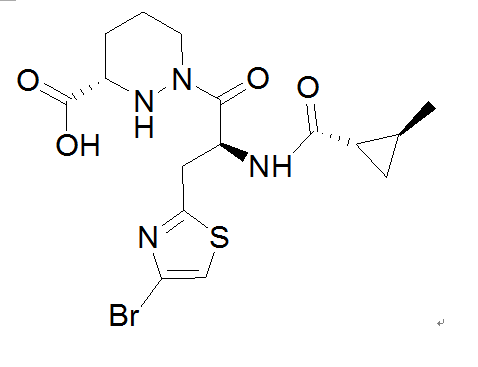 (S)-1-((S)-3-(4-溴噻唑-2-基)-2-((1S,2S)-2-甲基环丙烷-1-甲酰胺)丙酰基)六氢吡啶嗪-3-羧酸,(S)-1-((S)-3-(4-bromothiazol-2-yl)-2-((1S,2S)-2-methylcyclopropane-1-carboxamido)propanoyl)hexahydropyridazine-3-carboxylic acid