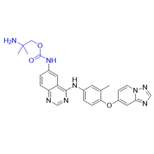 图卡替尼杂质03,2-amino-2-methylpropyl(4-((4-([1,2,4]triazolo[1,5-a]pyridin-7-yloxy)- 3-methylphenyl)amino)quinazolin-6-yl)carbamate