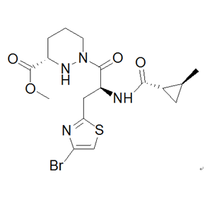 (S)-1-((S)-3-(4-溴噻吩-2-基）-2-((1S,2S)-2-甲基环丙烷-1-甲酰胺）丙酰基)六氢哒嗪-3-甲酸甲酯