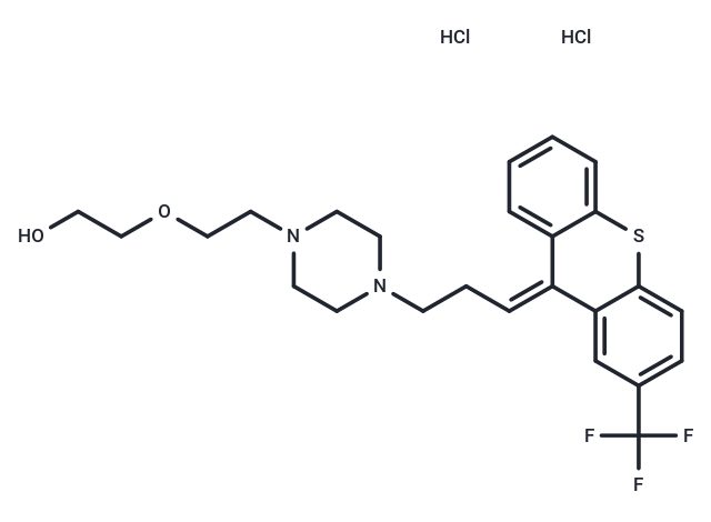 化合物 2-(2-(4-(3-(2-(Trifluoromethyl)-9H-thioxanthen-9-ylidene)propyl)piperazin-1-yl)ethoxy)ethanol dihydrochloride,2-(2-(4-(3-(2-(Trifluoromethyl)-9H-thioxanthen-9-ylidene)propyl)piperazin-1-yl)ethoxy)ethanol dihydrochloride