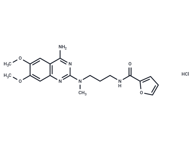 化合物 N-(3-((4-Amino-6,7-dimethoxyquinazolin-2-yl)(methyl)amino)propyl)furan-2-carboxamide hydrochloride,N-(3-((4-Amino-6,7-dimethoxyquinazolin-2-yl)(methyl)amino)propyl)furan-2-carboxamide hydrochloride