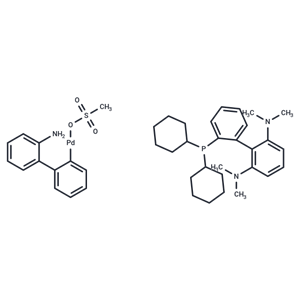 化合物 Methanesulfonato(2-dicyclohexylphosphino-2',6'-bis(dimethylamino)-1,1'-biphenyl)(2'-amino-1,1'-biphenyl-2-yl)palladium(II)|T64712|TargetMol