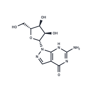 化合物 6-Amino-1,5-dihydro-1-(b-D-ribofuranosyl)-4H-pyrazolo[3,4-d]pyrimidin-4-one|TNU0276|TargetMol