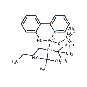 化合物 [2'-(Amino-κN)[1,1'-biphenyl]-2-yl-κC][butylbis(1,1-dimethylethyl)phosphine](methanesulfonato-κO)Palladium|T64555|TargetMol