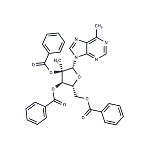 化合物 6-Methyl-9-(2-C-Methyl-2,3,5-tri-O-benzoyl-beta-D-ribofuranosyl)purine|TNU0777|TargetMol