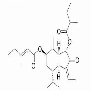 7β-(3-Ethyl-cis-crotonoyloxy)-1α-(2-methylbutyryloxy)-3,14-dehydro-Z-notonipetranone,7β-(3-Ethyl-cis-crotonoyloxy)-1α-(2-methylbutyryloxy)-3,14-dehydro-Z-notonipetranone