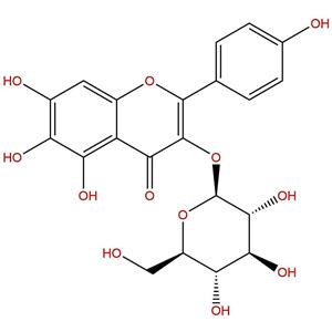 6-羟基山柰酚-3-O-β-D-葡萄糖苷，6-Hydroxykaempferol 3-O-β-D-glucoside，145134-61-8
