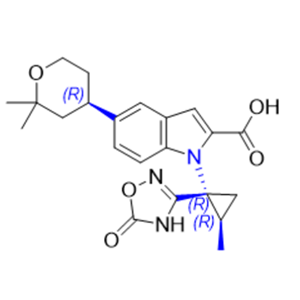 1H-吲哚-2-甲酰胺，1-[（1S，2S）-1-氰基-2-甲基环丙基]-N-甲基-N-苯基-5-[（4S）-四氢-2,2-二甲基-2H-吡喃-4-基]