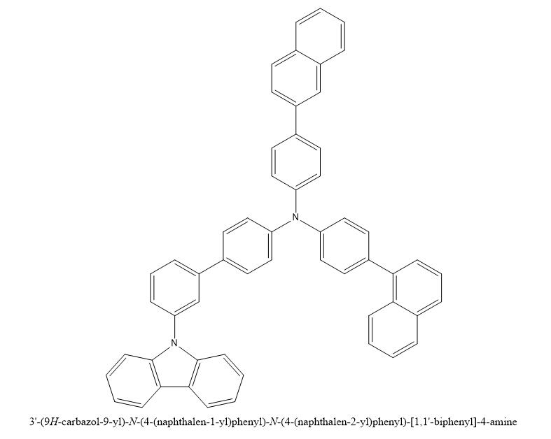 3′-(9H-咔唑-9-基)-N-[4-(1-萘基)苯基]-N-[4-(2-萘基)苯基][1,1′-联苯]-4-胺,3′-(9H-Carbazol-9-yl)-N-[4-(1-naphthalenyl)phenyl]-N-[4-(2-naphthalenyl)phenyl][1,1′-biphenyl]-4-amine