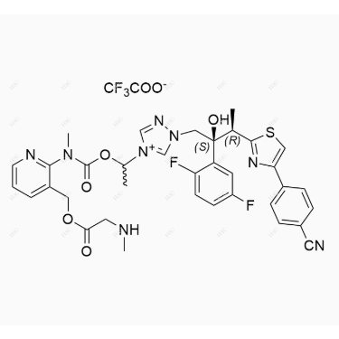 艾沙康唑杂质2,1-((2S,3R)-3-(4-(4-cyanophenyl)thiazol-2-yl)-2-(2,5-difluorophenyl)-2-hydroxybutyl)-4-(1-((methyl(3-((2-(methylamino)acetoxy)methyl)pyridin-2-yl)carbamoyl)oxy)ethyl)-1H-1,2,4-triazol-4-ium 2,2,2-trifluoroacetate