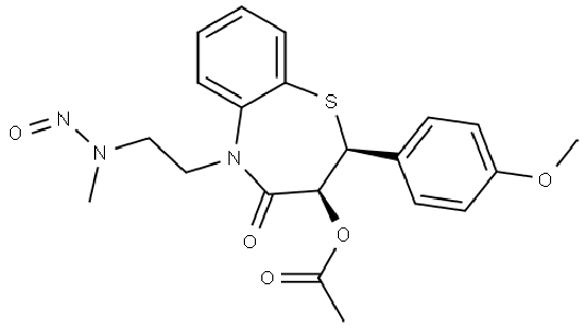N-亚硝基去甲基地尔硫卓,N-Nitroso Desmethyl Diltiazem Solution;(2S,3S)-2-(4-Methoxyphenyl)-5-{2-[methyl(nitroso)amino]ethyl}-4-oxo-2,3,4,5-tetrahydrobenzo[b][1,4]thiazepin-3-yl acetate