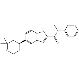 (S)-5-(2,2-二甲基四氢-2H-吡喃-4-基)-N-甲基-N-苯基-1H-吲哚-2-甲酰胺,1H-Indole-2-carboxamide, N-methyl-N-phenyl-5-[(4S)-tetrahydro-2,2-dimethyl-2H-pyran-4-yl]-