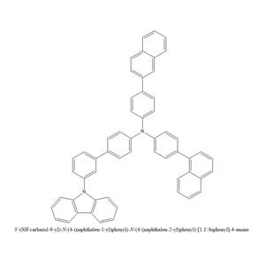 3′-(9H-咔唑-9-基)-N-[4-(1-萘基)苯基]-N-[4-(2-萘基)苯基][1,1′-联苯]-4-胺,3′-(9H-Carbazol-9-yl)-N-[4-(1-naphthalenyl)phenyl]-N-[4-(2-naphthalenyl)phenyl][1,1′-biphenyl]-4-amine