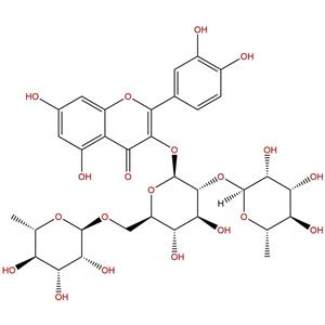 槲皮素-3-O-芸香糖-(1→2)-O-鼠李糖苷，Quercetin 3-O-rutinoside-(1→2)-O-rhamnoside，55696-57-6