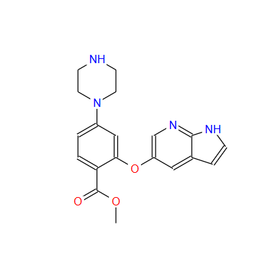 甲基 2-(1H-吡咯[2,3-B]吡啶-5-氧基)-4-(哌嗪-1-基)苯甲酸酯,Methyl 2-(1H-pyrrolo[2,3-b]pyridin-5-yloxy)-4-(piperazin-1-yl)benzoate