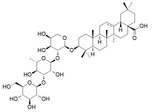 齐墩果酸-3-O-β-D葡萄糖( 1→3)-α-L-鼠李糖(1→2)-α-L-阿拉伯糖苷,Oleanolic acid 3-O-β-D-glucosyl-( 1→3)-α-L-ramnosyl(1→2)-α-L-arabinoside