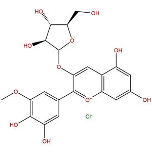 氯化矮牵牛素-3-O-阿拉伯糖苷，Petunidin-3-O-arabinoside chloride，28500-03-0