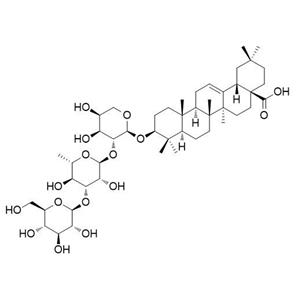 齐墩果酸-3-O-β-D葡萄糖( 1→3)-α-L-鼠李糖(1→2)-α-L-阿拉伯糖苷，Oleanolic acid 3-O-β-D-glucosyl-( 1→3)-α-L-ramnosyl(1→2)-α-L-arabinoside，103956-33-8