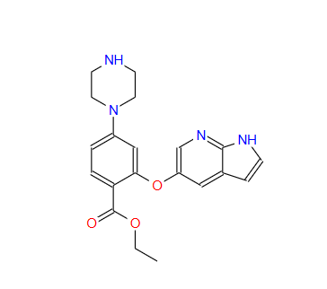 乙基 2-(1H-吡咯[2,3-B]吡啶-5-氧基)-4-(哌嗪-1-基)苯甲酸酯,Ethyl 2-(1H-pyrrolo[2,3-b]pyridin-5-yloxy)-4-(piperazin-1-yl)benzoate