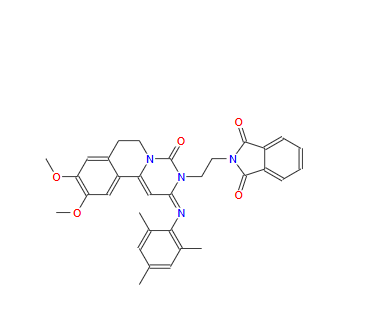 (E)-2-(2-(2-(均三甲氧基)-9,10-二甲氧基-4-氧代-6,7-二氢-2H-嘧啶[6,1-A]异喹啉-3(4H)-乙基)异吲哚啉-1,3-二酮 2级,(E)-2-(2-(2-(mesitylimino)-9,10-dimethoxy-4-oxo-6,7-dihydro-2H-pyrimido[6,1-a] isoquinolin-3 (4H)-yl)ethyl)isoindoline-1,3-dione