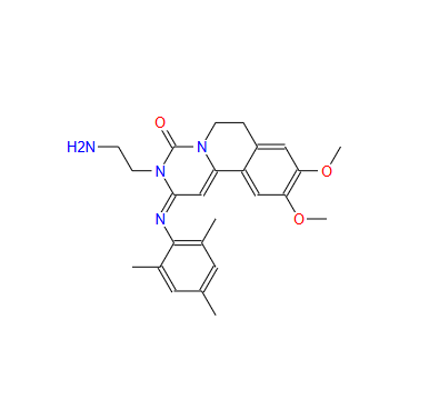 (E)-3-(2-氨基乙基)-2-(均三甲酰基)-9,10-二甲氧基-2,3,6,7-四氢-4H-嘧啶[6,1-A]异喹啉-4-酮,(E)-3-(2-aminoethyl)-2-(mesitylimino)-9,10-dimethoxy-2,3,6,7-tetrahydro-4H-pyrimido[6,1-a]isoquinolin-4-one