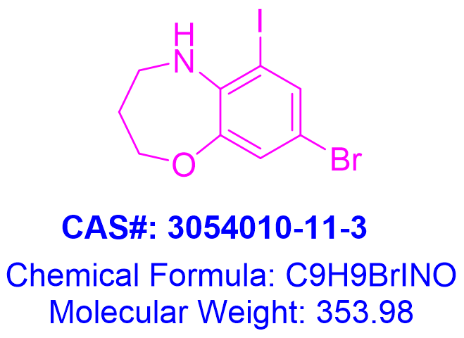8-溴-6-碘-2,3,4-5-四氢苯并[B][1,4]氧杂氮平,8-Bromo-6-iodo-2,3,4,5-tetrahydrobenzo[b][1,4]oxazepine