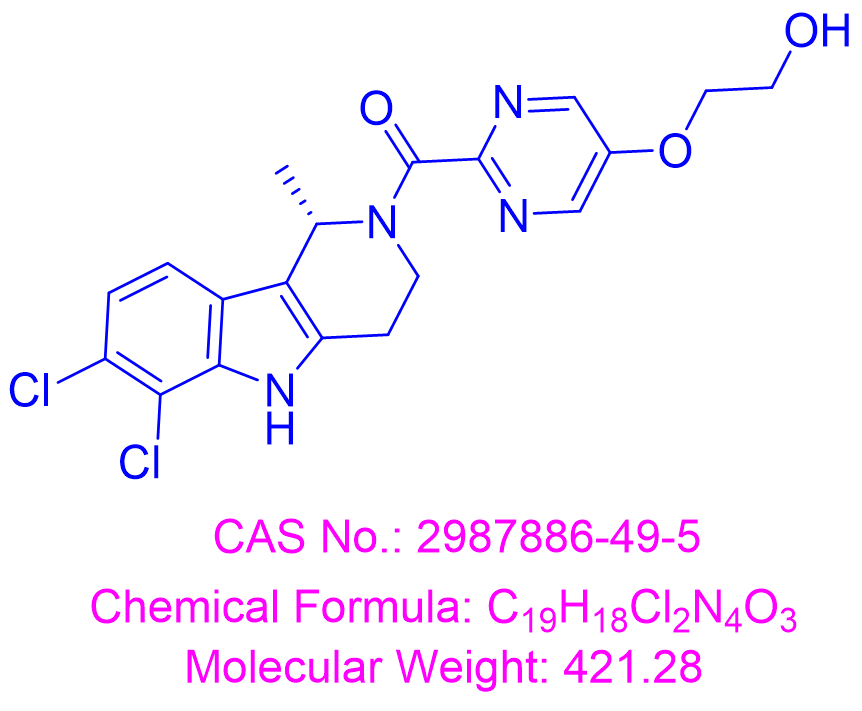 (S)-(6,7-dichloro-1-methyl-1,3,4,5-tetrahydro-2H-pyrido[4,3-b]indol-2-yl)(5-(2-hydroxyethoxy)pyrimidin-2-yl)methanone,(S)-(6,7-dichloro-1-methyl-1,3,4,5-tetrahydro-2H-pyrido[4,3-b]indol-2-yl)(5-(2-hydroxyethoxy)pyrimidin-2-yl)methanone