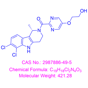 (S)-(6,7-dichloro-1-methyl-1,3,4,5-tetrahydro-2H-pyrido[4,3-b]indol-2-yl)(5-(2-hydroxyethoxy)pyrimidin-2-yl)methanone,(S)-(6,7-dichloro-1-methyl-1,3,4,5-tetrahydro-2H-pyrido[4,3-b]indol-2-yl)(5-(2-hydroxyethoxy)pyrimidin-2-yl)methanone