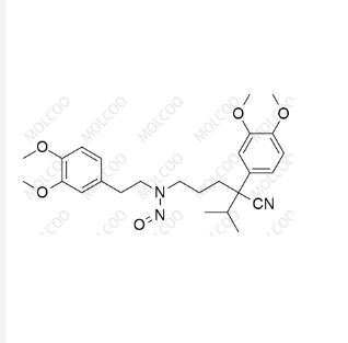N-亚硝基维拉帕米EP杂质J;,N-Nitroso Verapamil EP Impurity J; N-(4-cyano-4-(3,4-dimethoxyphenyl)-5-methylhexyl)-N-(3,4-dimethoxyphenethyl)nitrous amide