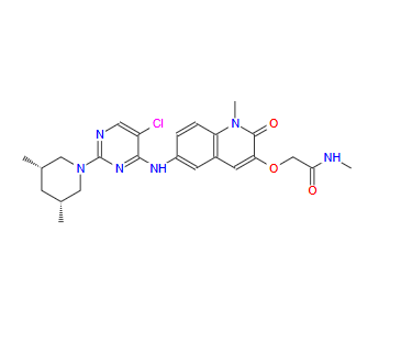 顺式-2-((6-((5-氯-2-(3,5-二甲基哌嗪-1-基)嘧啶-4-基)氨基)-1-甲基-2-氧代-1,2-二氢喹啉-3-基)氧基)-N-甲基乙酰胺,BI-3802