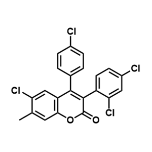 6-氯-4-(4-氯苯基)-3-(2,4-二氯苯基)-7-甲基香豆素,6-chloro-4-(4-chlorophenyl)-3-(2,4-dichlorophenyl)-7-methylcoumarin