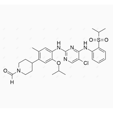 色瑞替尼杂质22,4-(4-((5-chloro-4-((2-(isopropylsulfonyl)phenyl)amino)pyrimidin-2-yl)amino)-5-isopropoxy-2-methylphenyl)piperidine-1-carbaldehyde