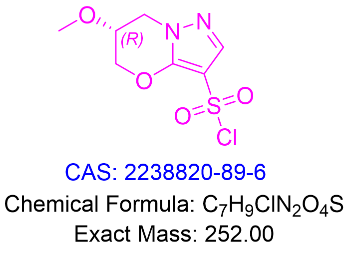 (R)-6-methoxy-6,7-dihydro-5H-pyrazolo[5,1-b][1,3]oxazine-3-sulfonyl chloride,(R)-6-methoxy-6,7-dihydro-5H-pyrazolo[5,1-b][1,3]oxazine-3-sulfonyl chloride