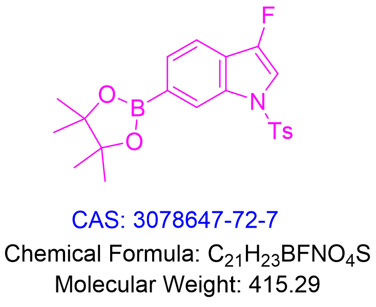 3-氟-6-(4,4,5,5-四甲基-1,3,2-二氧杂硼烷-2-基)-1-甲苯磺酰基-1H-吲哚,3-Fluoro-6-(4,4,5,5-tetramethyl-1,3,2-dioxaborolan-2-yl)-1-tosyl-1H-indole