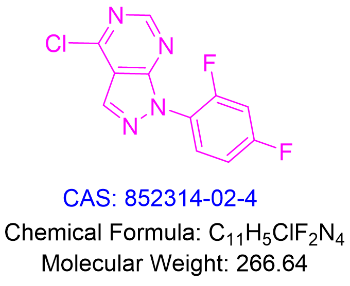 4-chloro-1-(2,4-difluorophenyl)-1H-pyrazolo[3,4-d]pyrimidine,4-chloro-1-(2,4-difluorophenyl)-1H-pyrazolo[3,4-d]pyrimidine