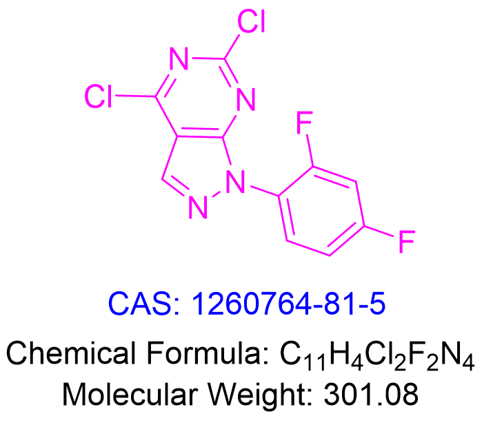 4,6-dichloro-1-(2,4-difluorophenyl)-1H-pyrazolo[3,4-d]pyrimidine,4,6-dichloro-1-(2,4-difluorophenyl)-1H-pyrazolo[3,4-d]pyrimidine