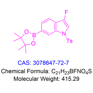 3-氟-6-(4,4,5,5-四甲基-1,3,2-二氧杂硼烷-2-基)-1-甲苯磺酰基-1H-吲哚