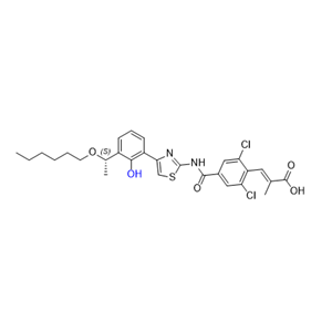 芦曲泊帕杂质14,(S,E)-3-(2,6-dichloro-4-((4-(3-(1-(hexyloxy)ethyl)-2-hydroxyphenyl)thiazol-2-yl)carbamoyl)phenyl)-2-methylacrylic acid