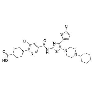 1-(3-氯代-5-｛[4-(5-氯噻吩-2-基)-5-(4-环己基哌嗪-1-基)-1,3-噻唑-2-基]氨基甲酰基｝吡啶-2-基)哌啶-4-羧酸（AFQBP-IM-C),1-(3-chloro-5-{[4-(5-chlorothiophen-2-yl)-5-(4-cyclohexylpiperazin-1-yl)-1,3-thiazol-2-yl]carbamoyl}pyridin-2-yl)piperidine-4-carboxylic acid (AFQBP-IM-C)