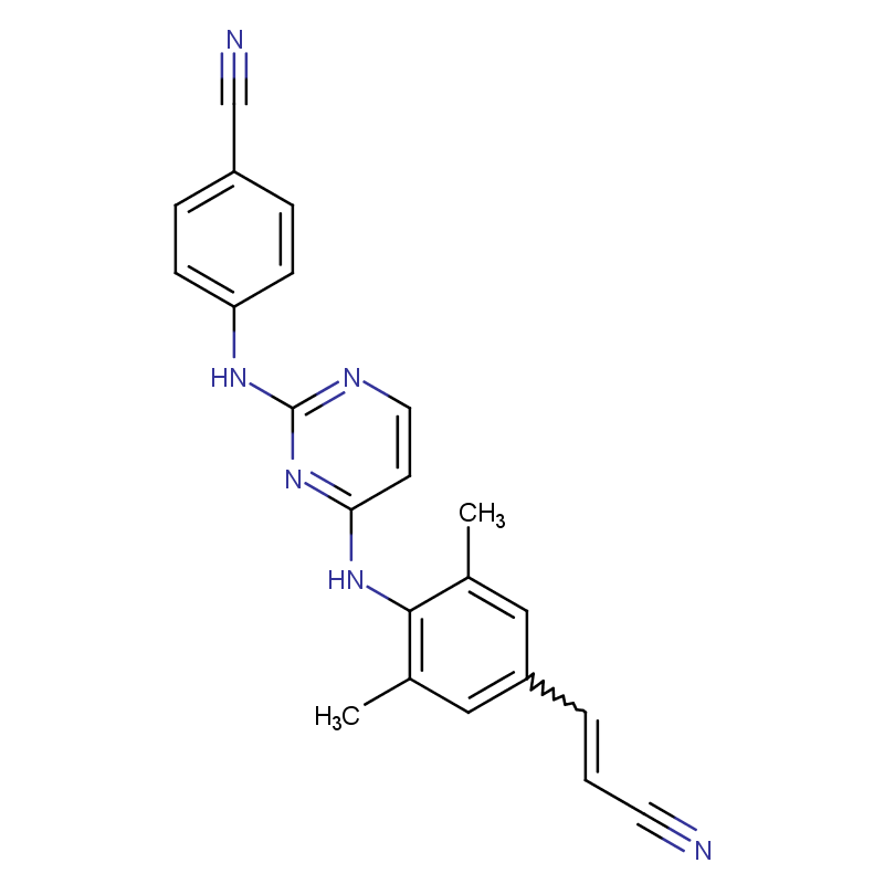 (E)-4-((4-((4-(2-氰基乙烯基)-2,6-二甲基苯基) 氨基)嘧啶-2-基)氨基)苯甲腈,4-[[4-[[4-[(E)-2-cyanoethenyl]-2,6-dimethyl-phenyl] amino]pyrimidin-2-yl]amino]benzonitrile