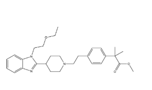 苯乙酸, 4-[2-[4-[1-(2-乙氧基乙基)-1H-苯并咪唑-2-基]-1-哌啶基]乙基]-α,α-二甲基-, 甲酯?,Benzeneacetic acid, 4-[2-[4-[1-(2-ethoxyethyl)-1H-benzimidazol-2-yl]-1-piperidinyl]ethyl]-α,α-dimethyl-, methyl ester